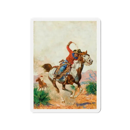 Cowboy (Magazine Illustration) Refrigerator Magnet - The Sticker Space