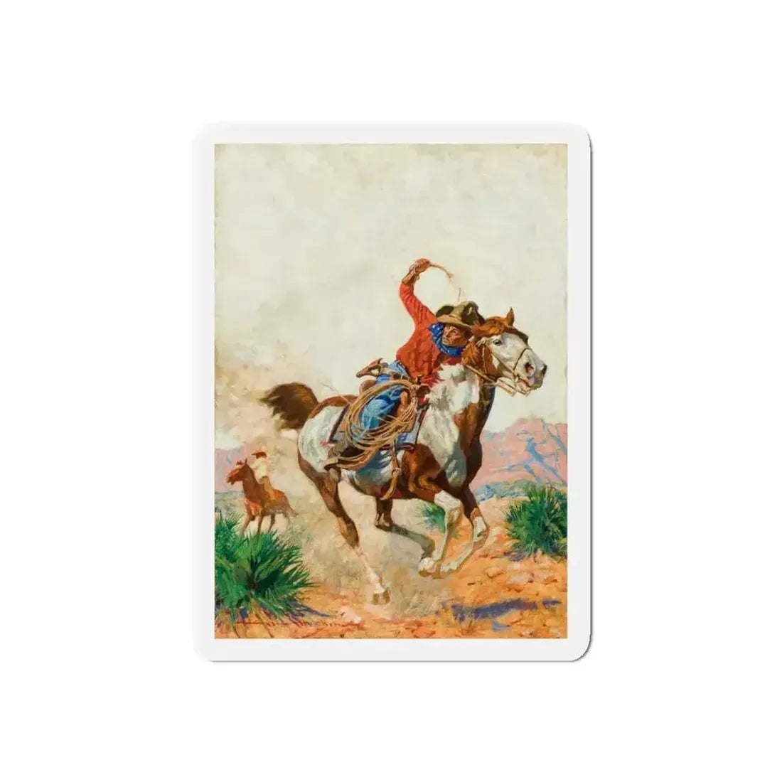 Cowboy (Magazine Illustration) Refrigerator Magnet - The Sticker Space