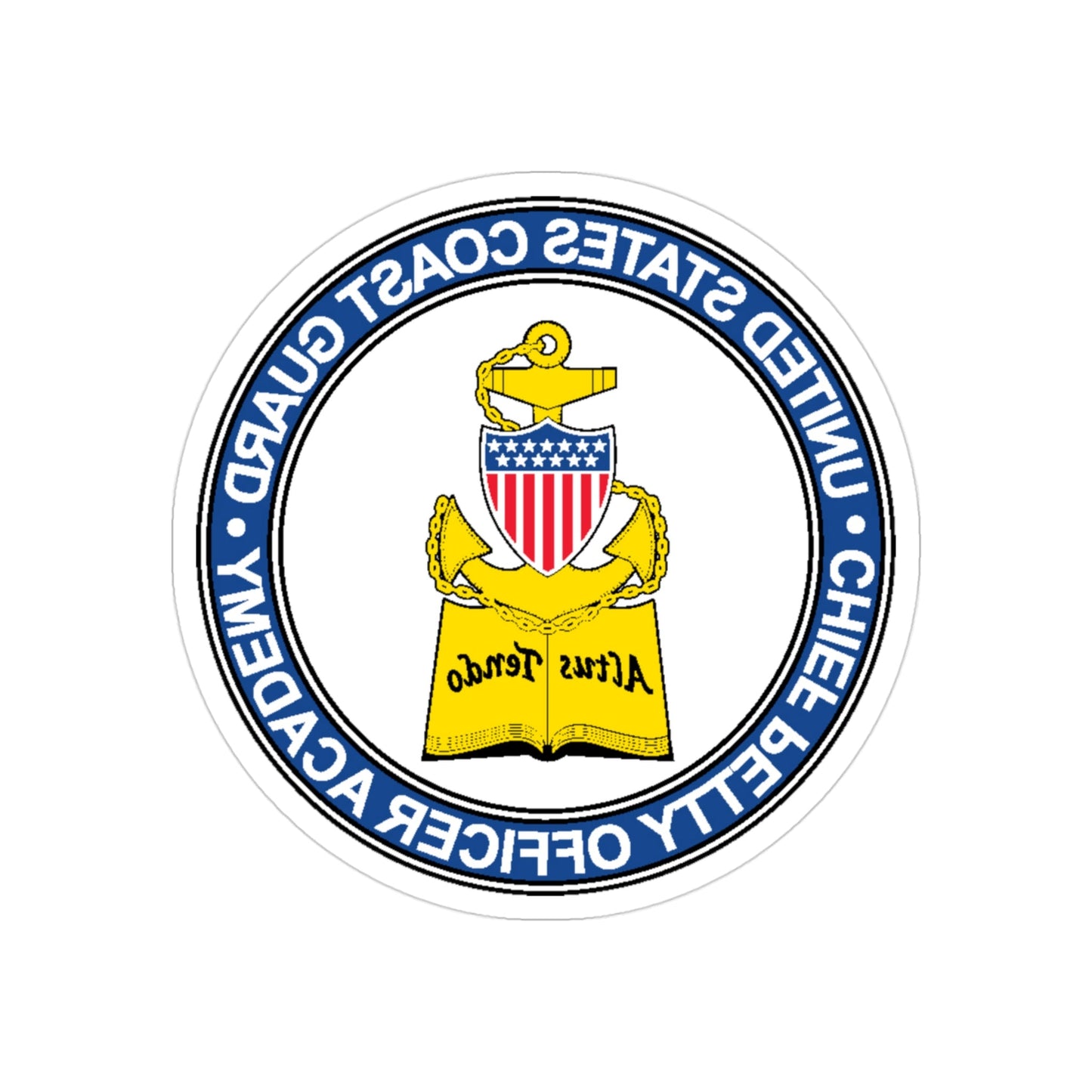 CPO Academy (U.S. Coast Guard) REVERSE PRINT Transparent STICKER-3 Inch-The Sticker Space