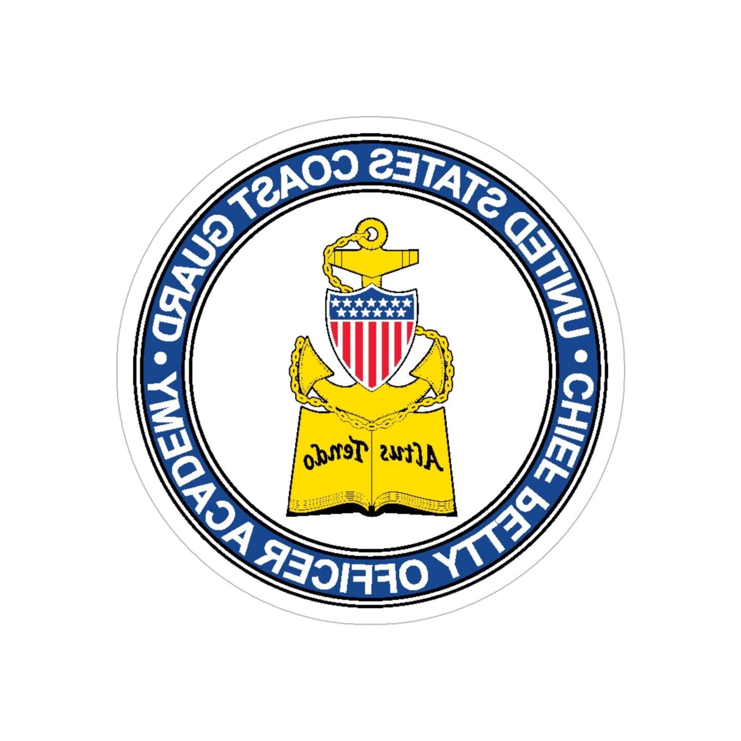 CPO Academy (U.S. Coast Guard) REVERSE PRINT Transparent STICKER-5 Inch-The Sticker Space