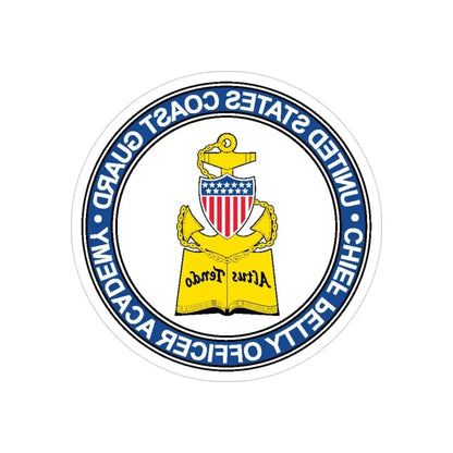 CPO Academy (U.S. Coast Guard) REVERSE PRINT Transparent Die-Cut STICKER 3 Inch Die-Cut Transparent - The Sticker Space