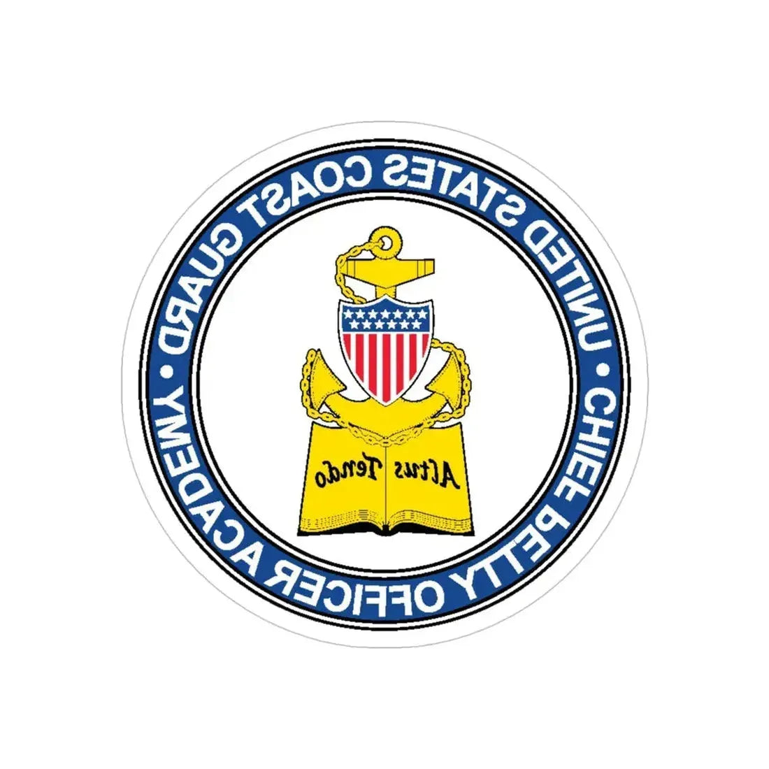 CPO Academy (U.S. Coast Guard) REVERSE PRINT Transparent Die-Cut STICKER 4 Inch Die-Cut Transparent - The Sticker Space