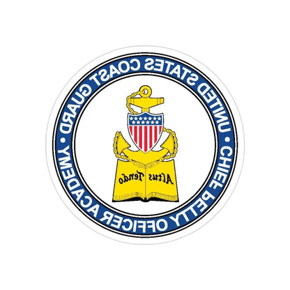 CPO Academy (U.S. Coast Guard) REVERSE PRINT Transparent Die-Cut STICKER 4 Inch Die-Cut Transparent - The Sticker Space