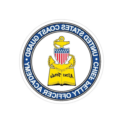CPO Academy (U.S. Coast Guard) REVERSE PRINT Transparent Die-Cut STICKER 5 Inch Die-Cut Transparent - The Sticker Space