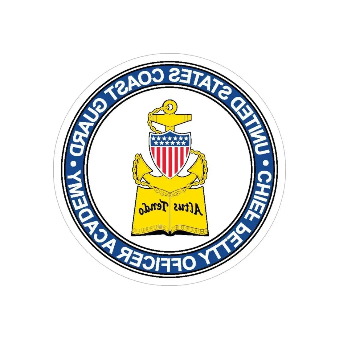 CPO Academy (U.S. Coast Guard) REVERSE PRINT Transparent Die-Cut STICKER - The Sticker Space