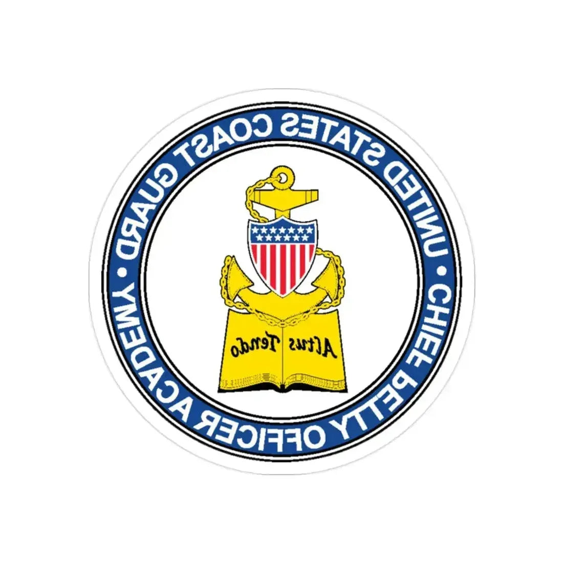 CPO Academy (U.S. Coast Guard) REVERSE PRINT Transparent Die-Cut STICKER - The Sticker Space