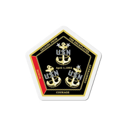 CPO Coin Octagon with 3 chiefs anchors (U.S. Navy) Refrigerator Magnet 3 Inch - The Sticker Space