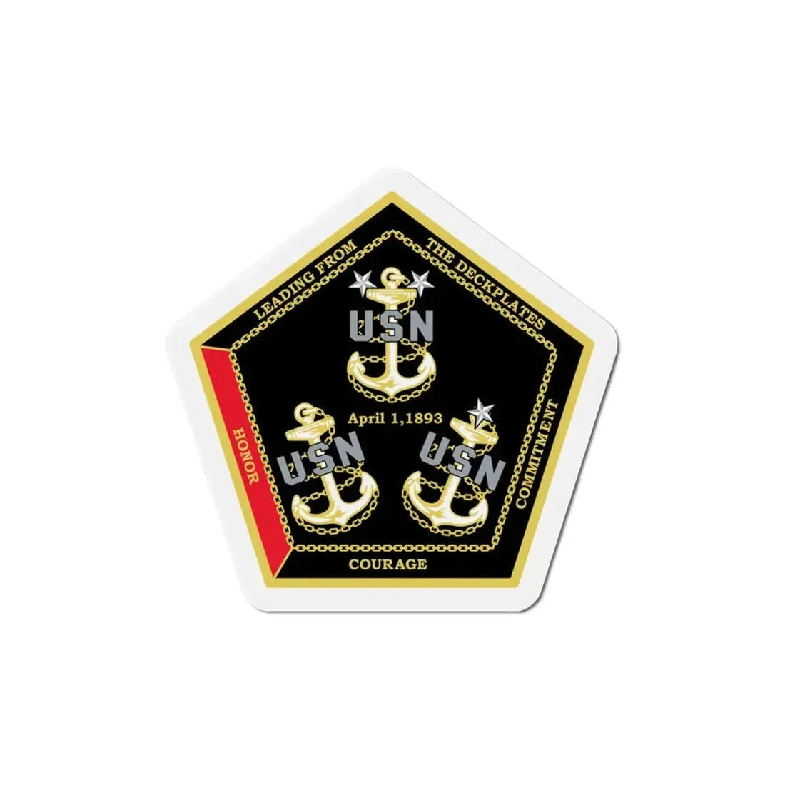CPO Coin Octagon with 3 chiefs anchors (U.S. Navy) Refrigerator Magnet 5 Inch - The Sticker Space