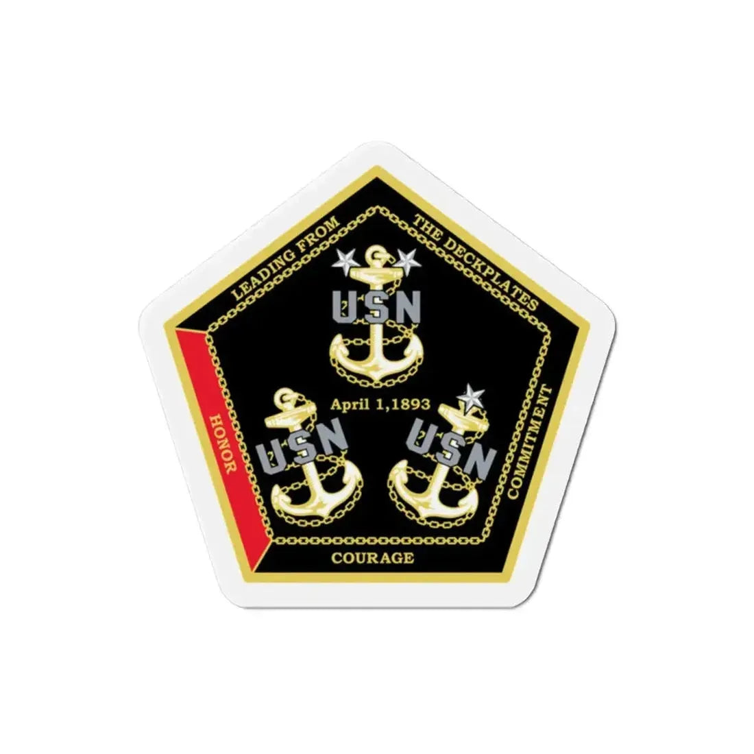 CPO Coin Octagon with 3 chiefs anchors (U.S. Navy) Refrigerator Magnet - The Sticker Space