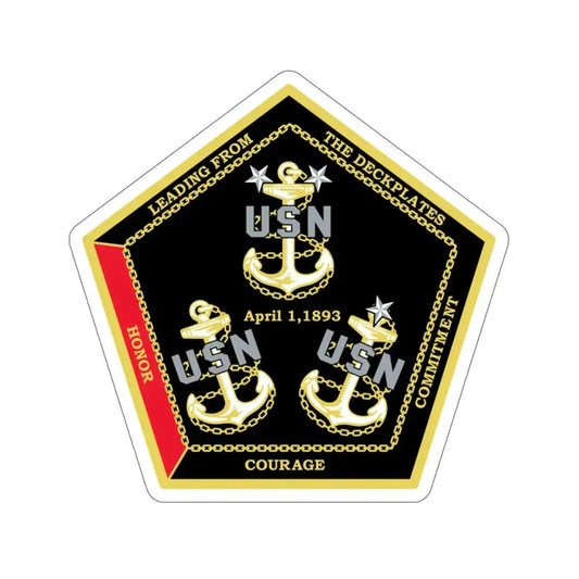 CPO Coin Octagon with 3 chiefs anchors (U.S. Navy) STICKER Vinyl Die-Cut Decal 3 Inch - The Sticker Space