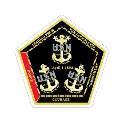 CPO Coin Octagon with 3 chiefs anchors (U.S. Navy) STICKER Vinyl Die-Cut Decal - The Sticker Space