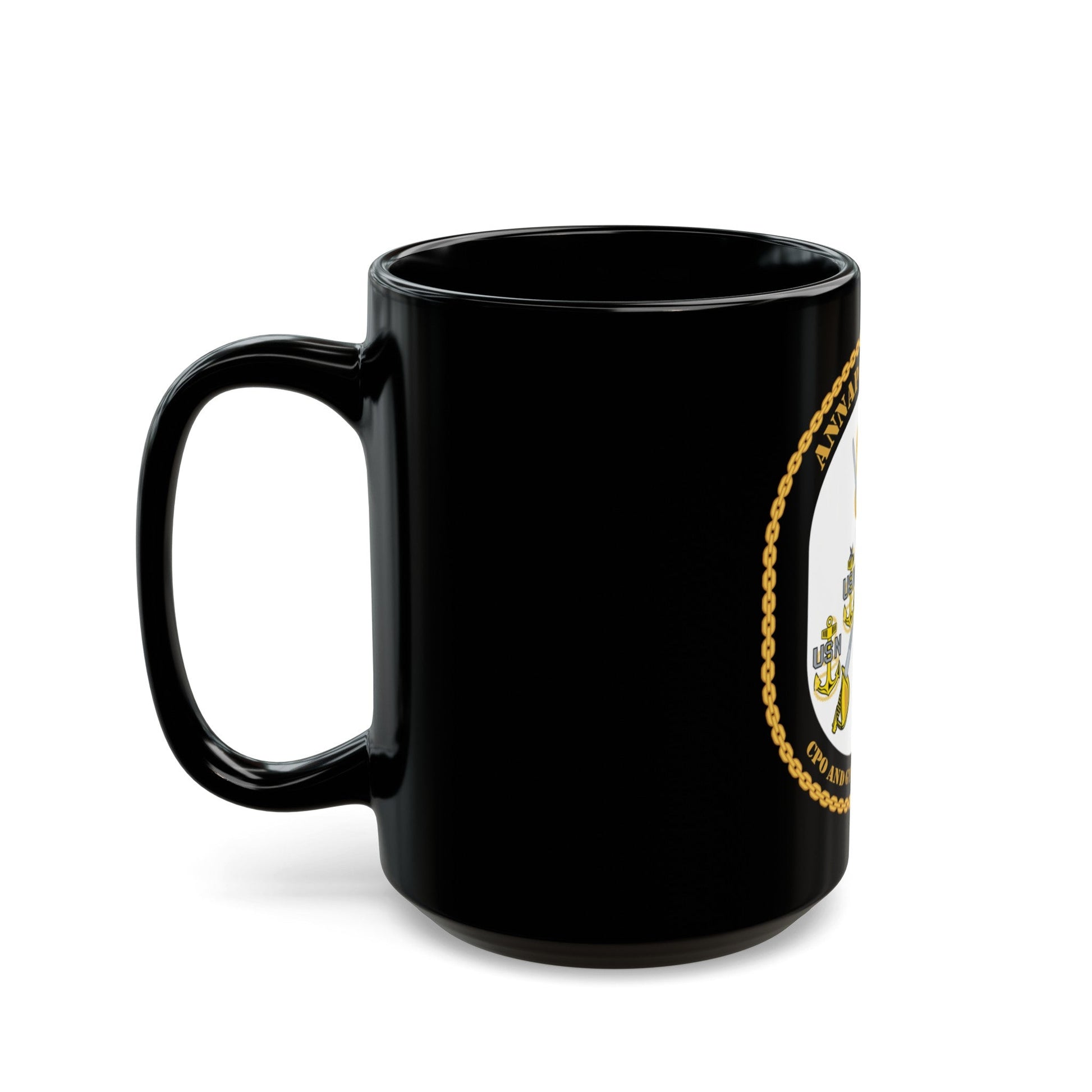 CPO & GySgt Assoc Annapolis Area (U.S. Navy) Black Coffee Mug-The Sticker Space