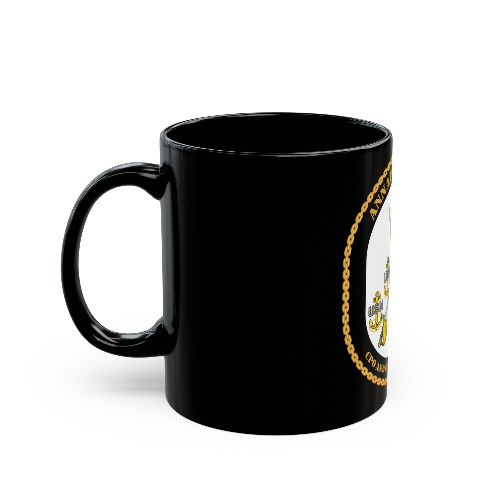 CPO & GySgt Assoc Annapolis Area (U.S. Navy) Black Coffee Mug-The Sticker Space