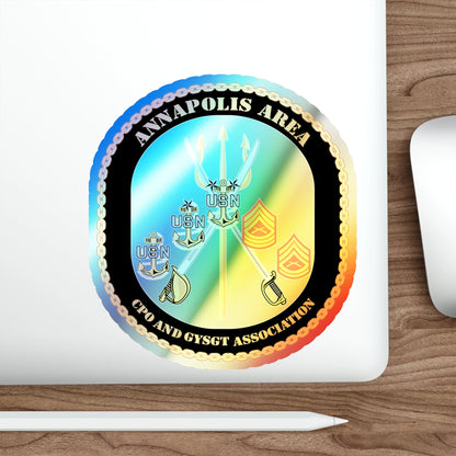 CPO & GySgt Assoc Annapolis Area (U.S. Navy) Holographic STICKER Die-Cut Vinyl Decal-The Sticker Space