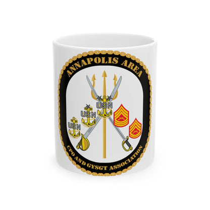 CPO & GySgt Assoc Annapolis Area (U.S. Navy) White Coffee Mug-11oz-The Sticker Space