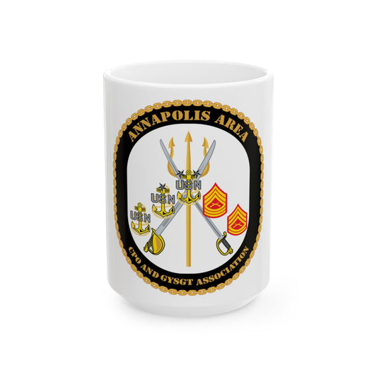 CPO & GySgt Assoc Annapolis Area (U.S. Navy) White Coffee Mug-15oz-The Sticker Space