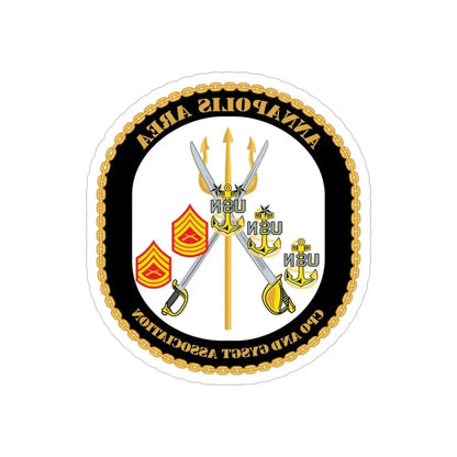 CPO & GySgt Assoc Annapolis Area (U.S. Navy) REVERSE PRINT Transparent Die-Cut STICKER 6 Inch Die-Cut Transparent - The Sticker Space