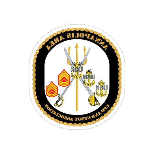 CPO & GySgt Assoc Annapolis Area (U.S. Navy) REVERSE PRINT Transparent Die-Cut STICKER 6 Inch Die-Cut Transparent - The Sticker Space