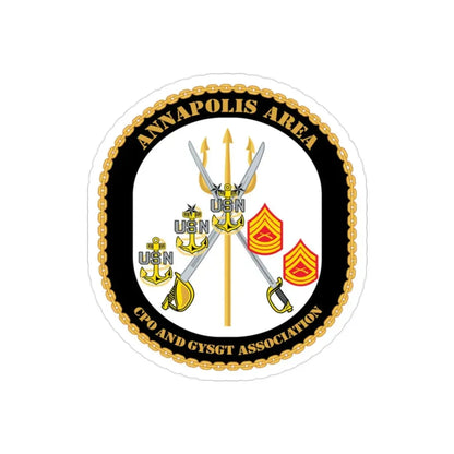 CPO & GySgt Assoc Annapolis Area (U.S. Navy) Transparent STICKER Die-Cut Vinyl Decal 2 Inch Transparent - The Sticker Space