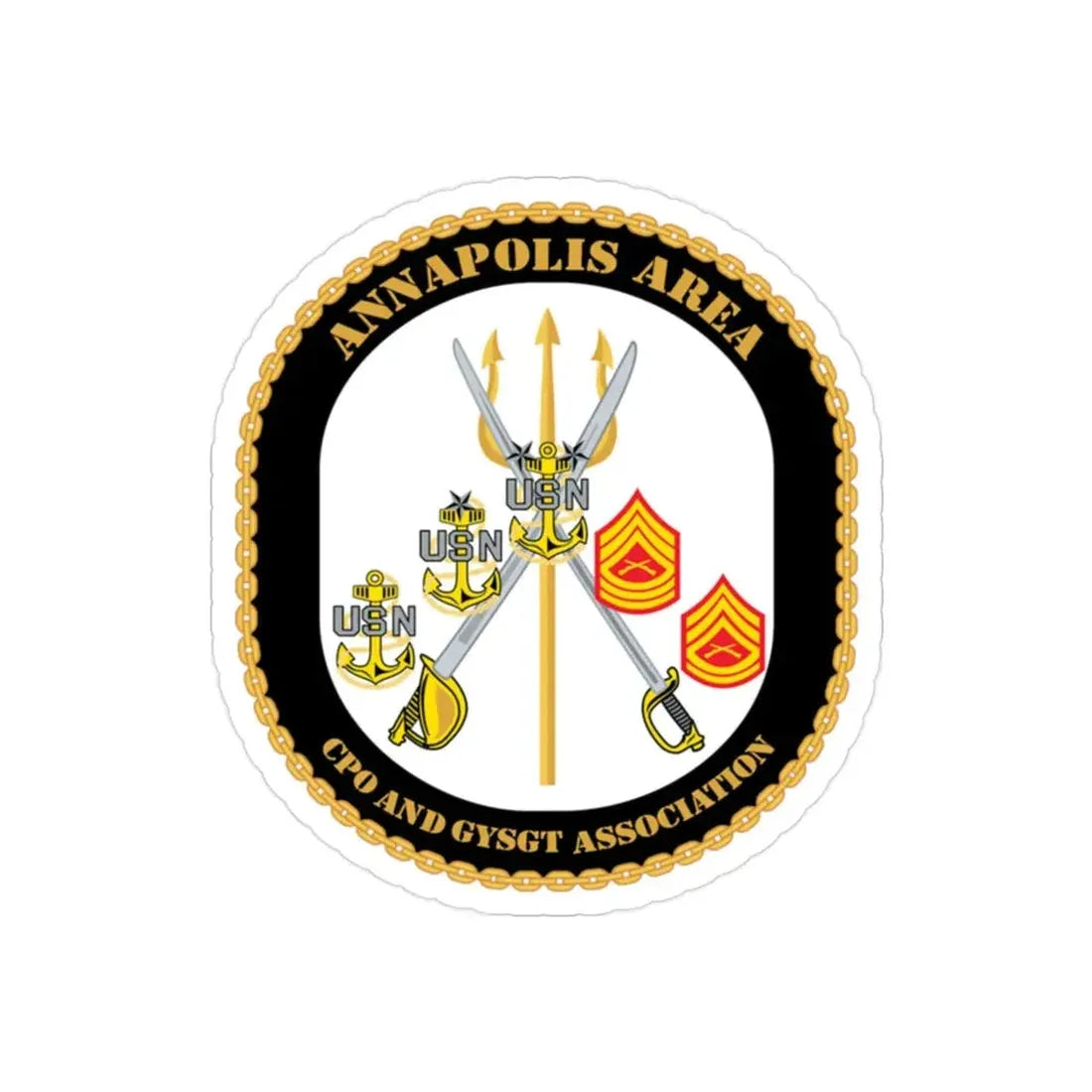 CPO & GySgt Assoc Annapolis Area (U.S. Navy) Transparent STICKER Die-Cut Vinyl Decal - The Sticker Space