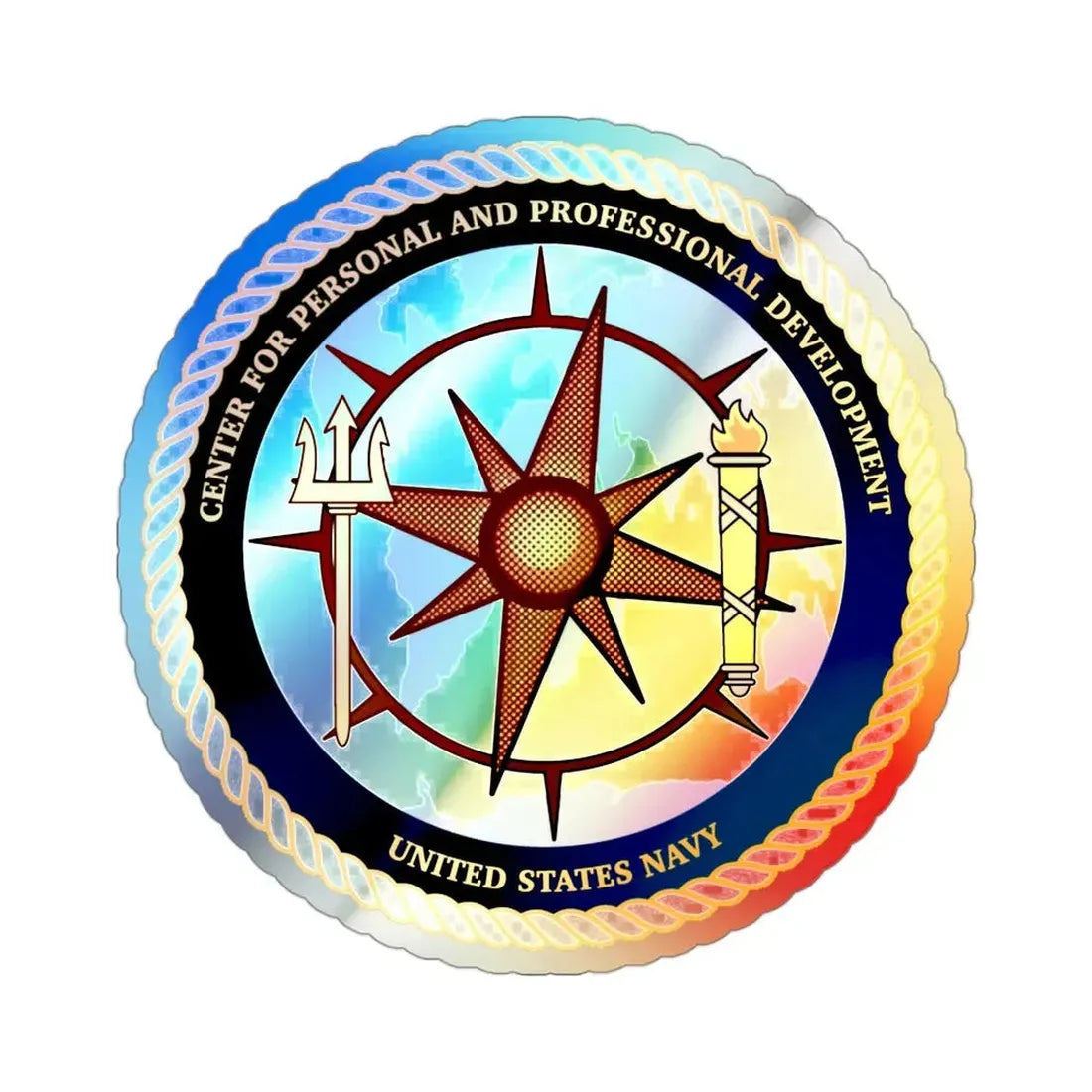 CPPD Center for Personal & Prof Development (U.S. Navy) Holographic STICKER Die-Cut Vinyl Decal 3 Inch Holographic - The Sticker Space