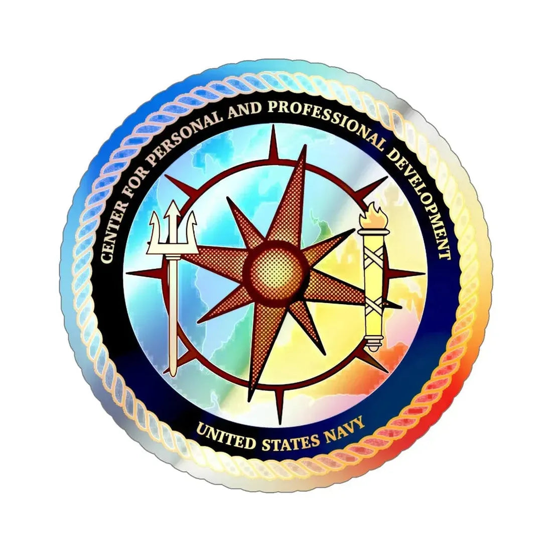CPPD Center for Personal & Prof Development (U.S. Navy) Holographic STICKER Die-Cut Vinyl Decal 6 Inch Holographic - The Sticker Space