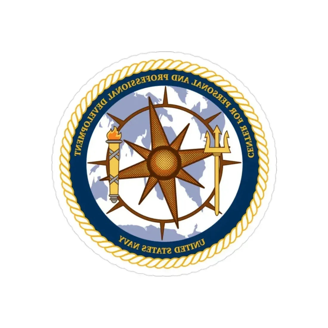 CPPD Center for Personal & Prof Development (U.S. Navy) REVERSE PRINT Transparent Die-Cut STICKER 2 Inch Die-Cut Transparent - The Sticker Space