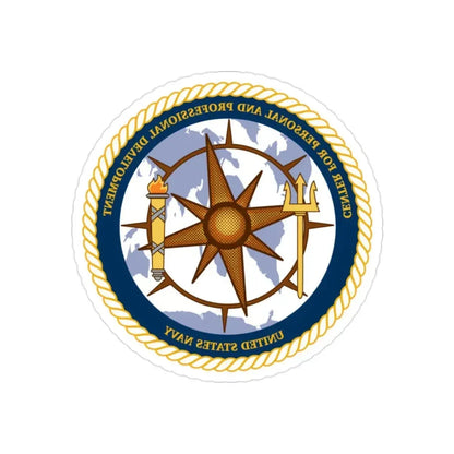 CPPD Center for Personal & Prof Development (U.S. Navy) REVERSE PRINT Transparent Die-Cut STICKER 2 Inch Die-Cut Transparent - The Sticker Space