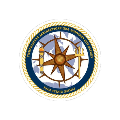 CPPD Center for Personal & Prof Development (U.S. Navy) REVERSE PRINT Transparent Die-Cut STICKER 3 Inch Die-Cut Transparent - The Sticker Space