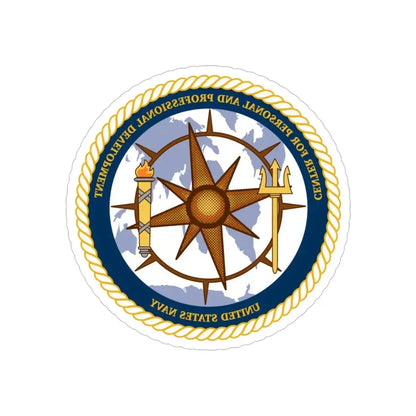 CPPD Center for Personal & Prof Development (U.S. Navy) REVERSE PRINT Transparent Die-Cut STICKER 4 Inch Die-Cut Transparent - The Sticker Space