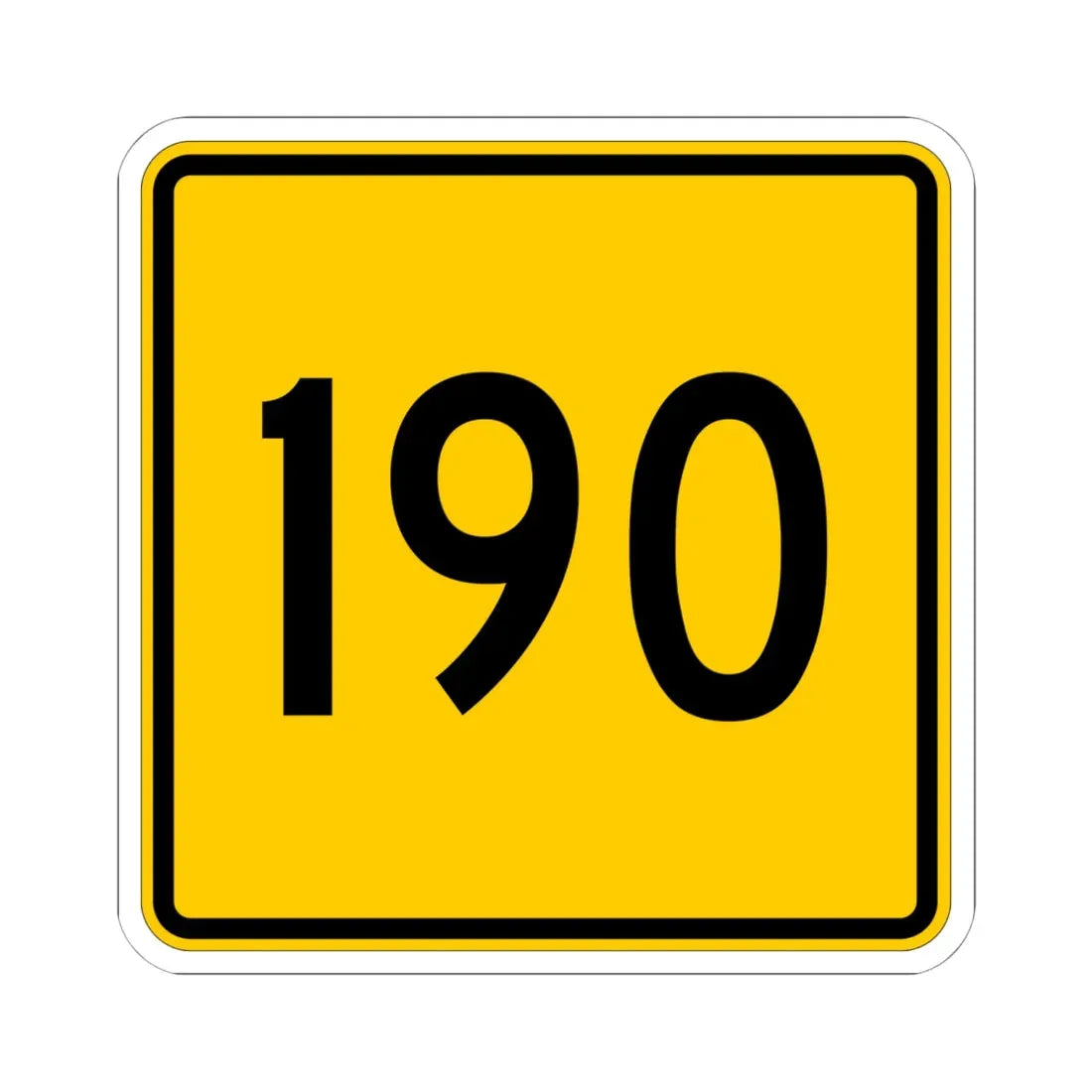 CR 190 jct yellow (Ohio) (Road Sign) STICKER Vinyl Kiss-Cut Decal 6 Inch White - The Sticker Space