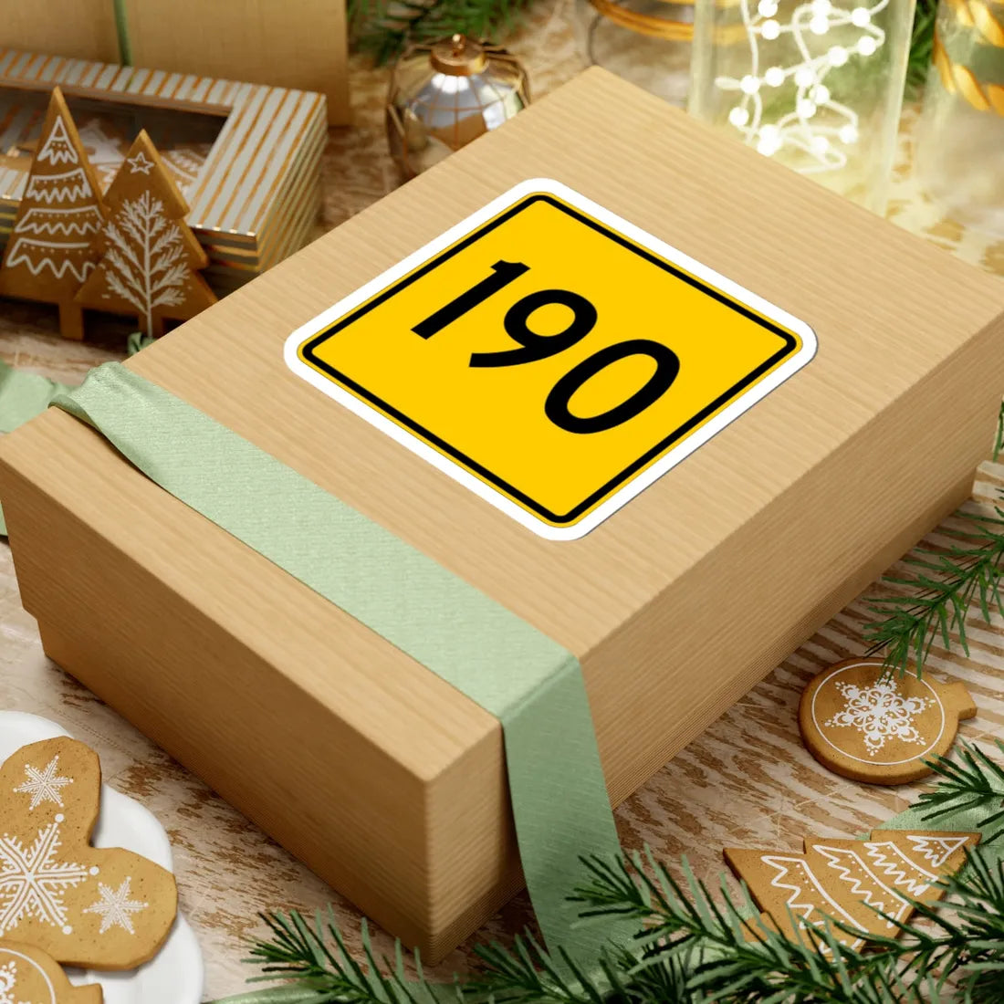 CR 190 jct yellow (Ohio) (Road Sign) STICKER Vinyl Kiss-Cut Decal - The Sticker Space