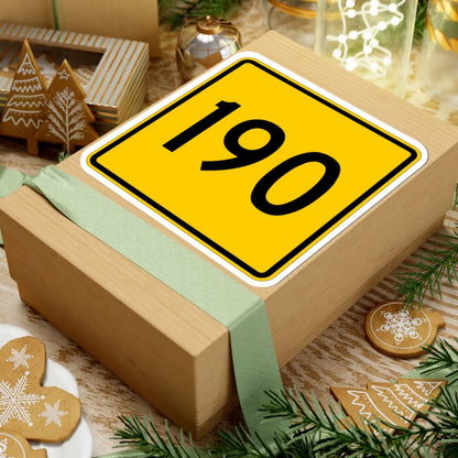 CR 190 jct yellow (Ohio) (Road Sign) STICKER Vinyl Kiss-Cut Decal - The Sticker Space