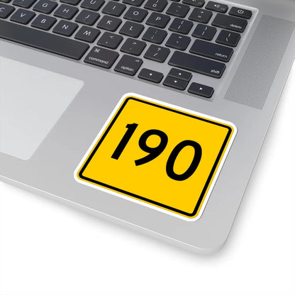 CR 190 jct yellow (Ohio) (Road Sign) STICKER Vinyl Kiss-Cut Decal - The Sticker Space