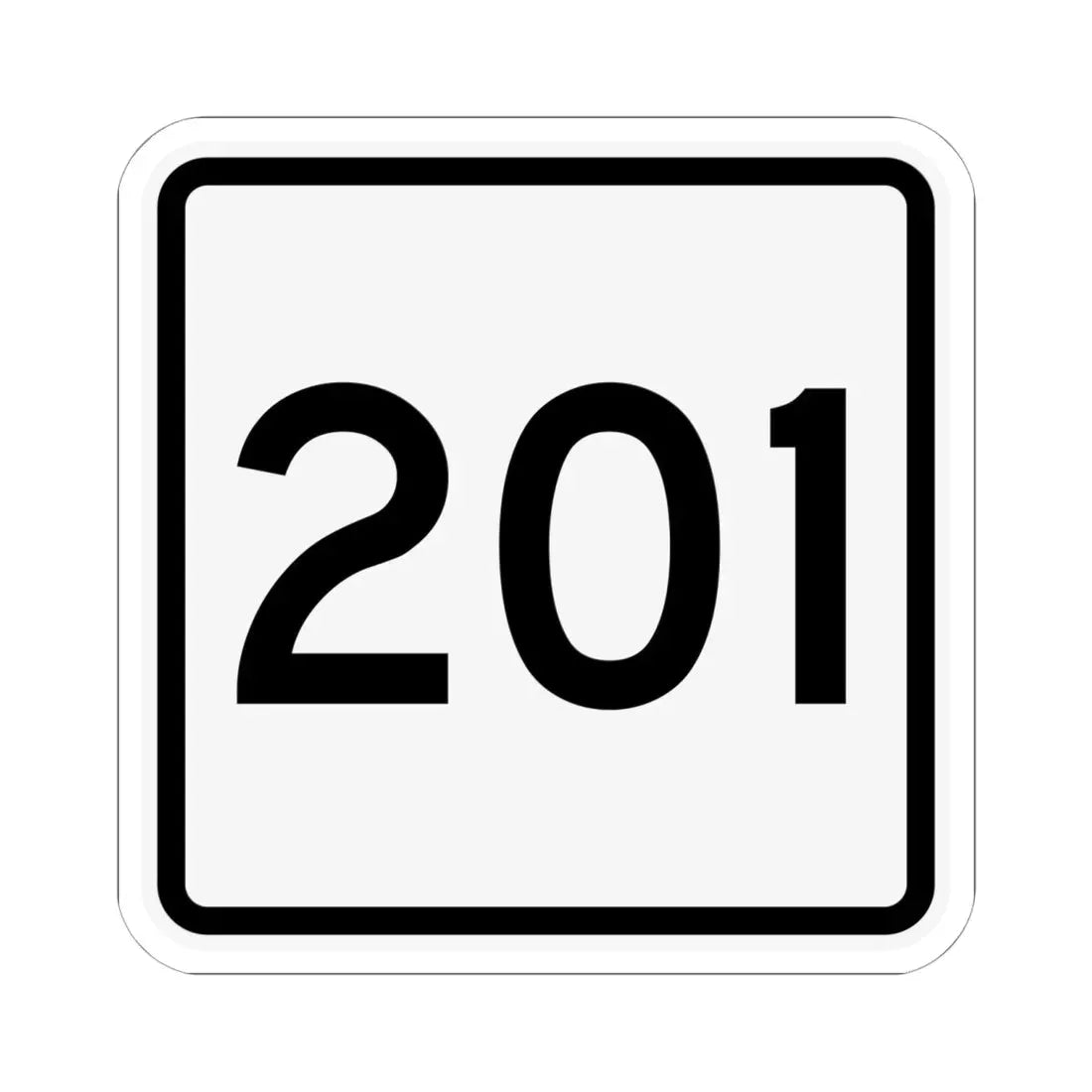 CR 201 jct OH (Ohio) (Road Sign) STICKER Vinyl Kiss-Cut Decal 6 Inch White - The Sticker Space