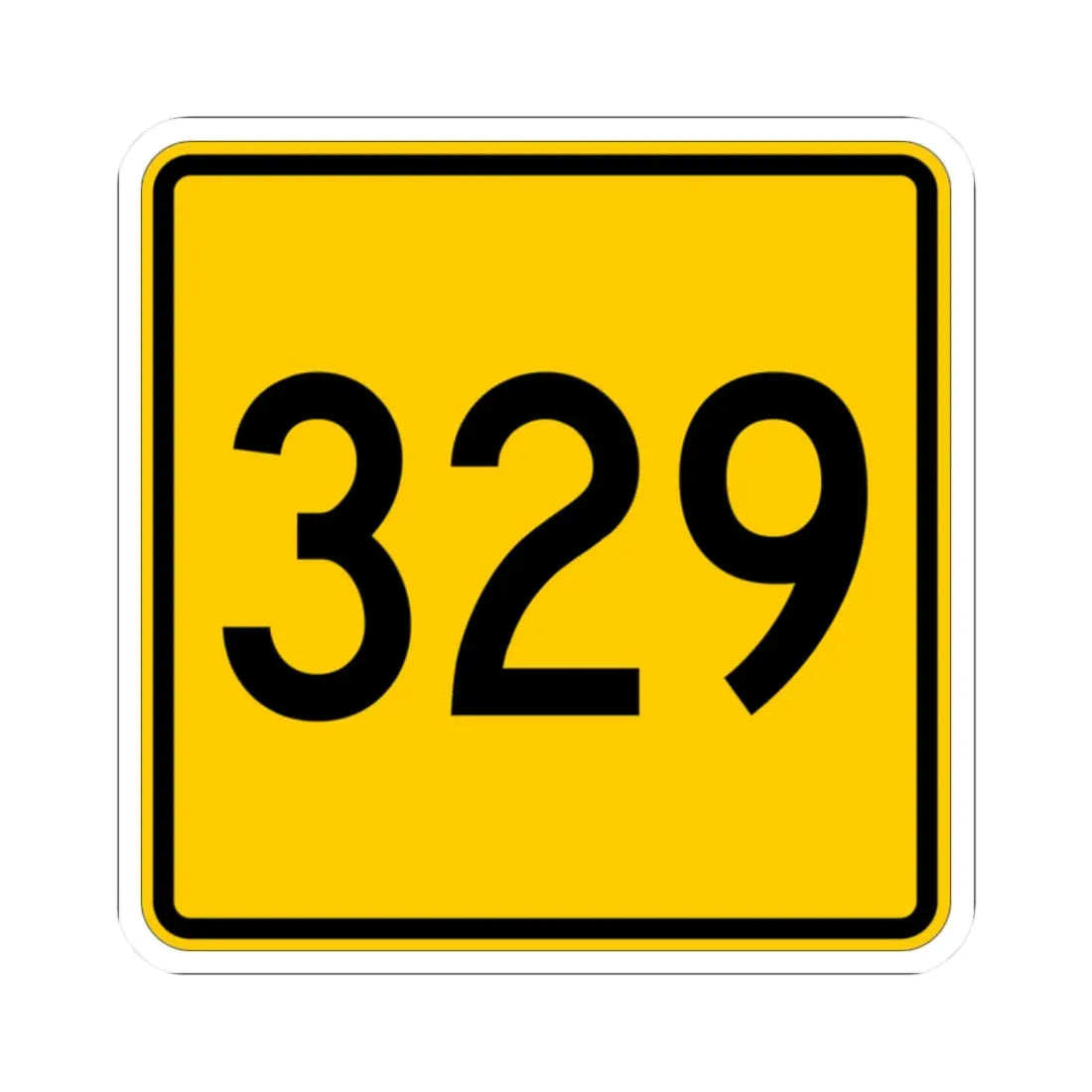 CR 329 jct yellow (Ohio) (Road Sign) STICKER Vinyl Kiss-Cut Decal 2 Inch White - The Sticker Space
