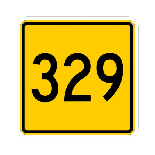 CR 329 jct yellow (Ohio) (Road Sign) STICKER Vinyl Kiss-Cut Decal 2 Inch White - The Sticker Space