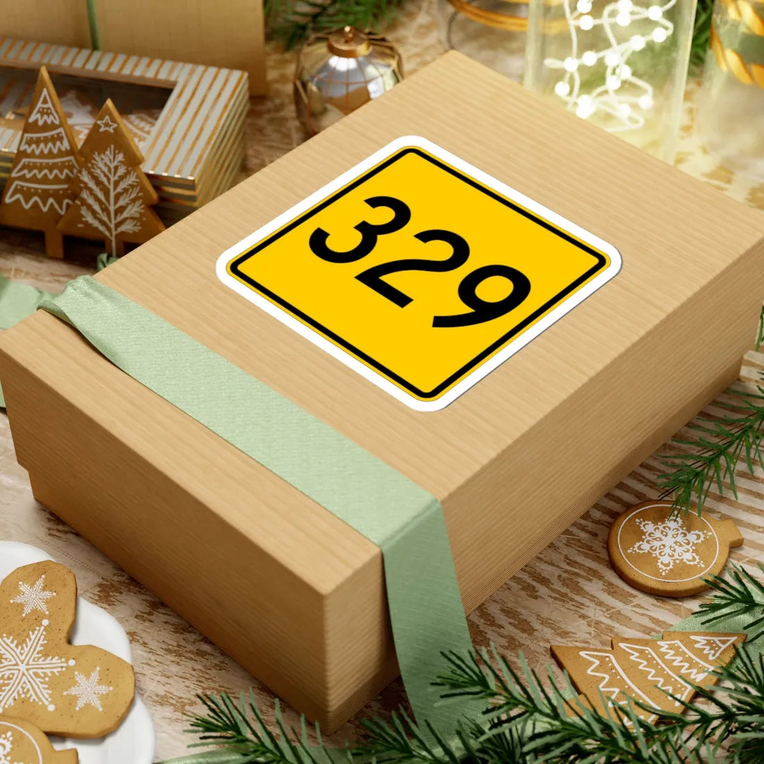 CR 329 jct yellow (Ohio) (Road Sign) STICKER Vinyl Kiss-Cut Decal - The Sticker Space