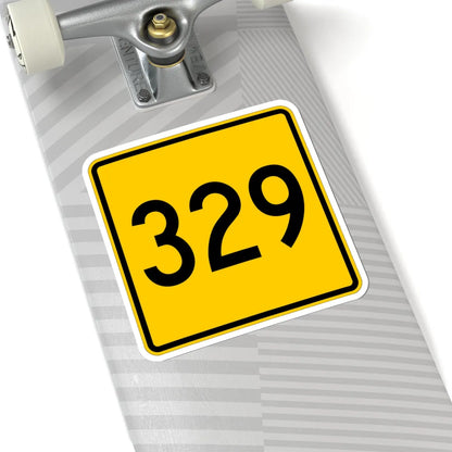 CR 329 jct yellow (Ohio) (Road Sign) STICKER Vinyl Kiss-Cut Decal - The Sticker Space