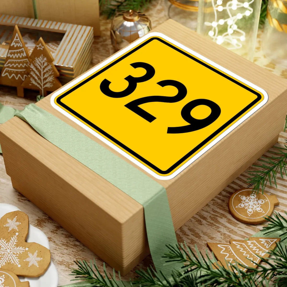 CR 329 jct yellow (Ohio) (Road Sign) STICKER Vinyl Kiss-Cut Decal - The Sticker Space