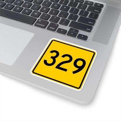 CR 329 jct yellow (Ohio) (Road Sign) STICKER Vinyl Kiss-Cut Decal - The Sticker Space