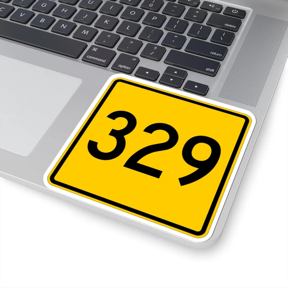 CR 329 jct yellow (Ohio) (Road Sign) STICKER Vinyl Kiss-Cut Decal - The Sticker Space