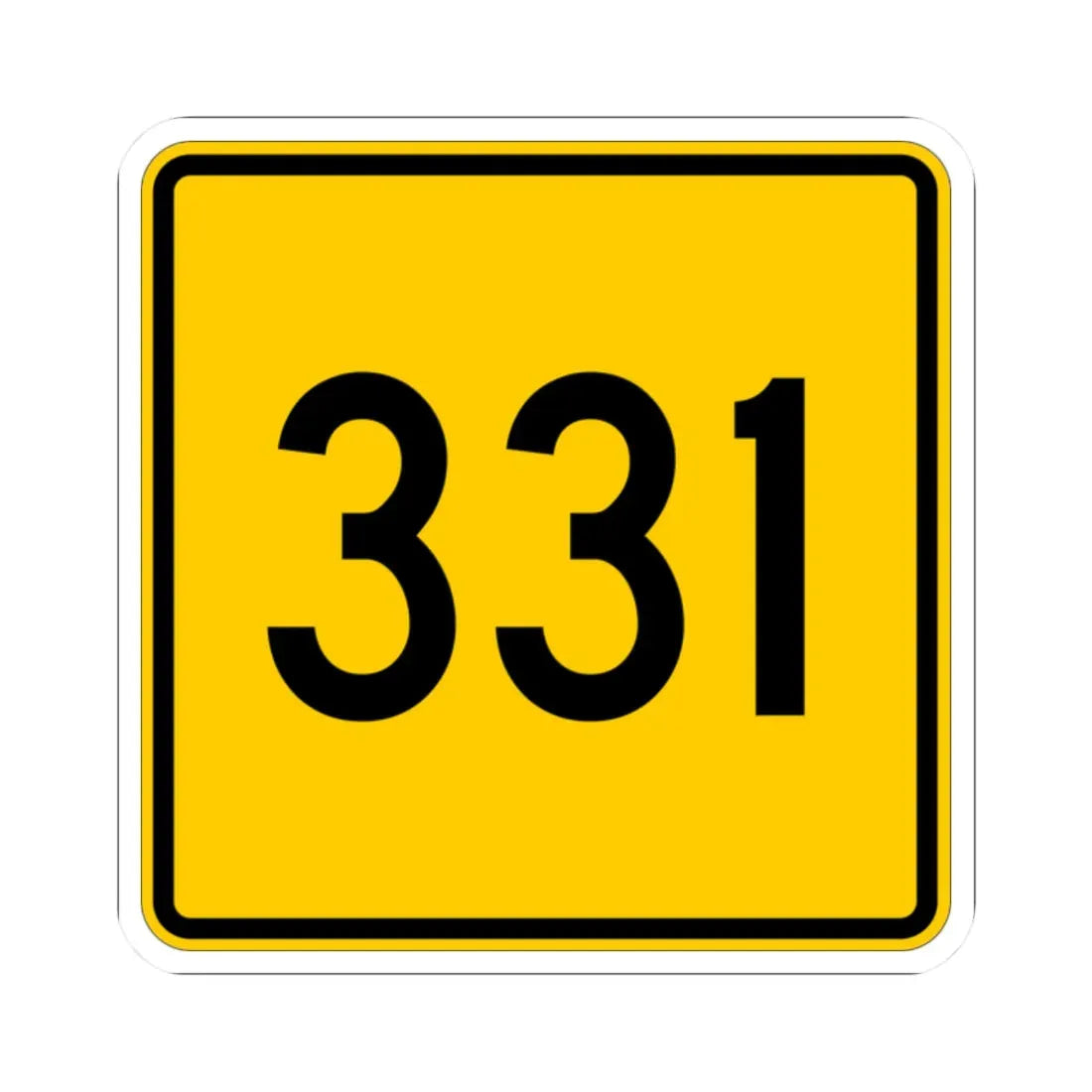 CR 331 jct yellow (Ohio) (Road Sign) STICKER Vinyl Kiss-Cut Decal 2 Inch White - The Sticker Space