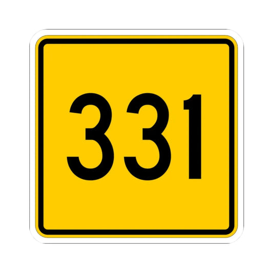 CR 331 jct yellow (Ohio) (Road Sign) STICKER Vinyl Kiss-Cut Decal 2 Inch White - The Sticker Space