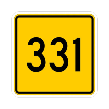 CR 331 jct yellow (Ohio) (Road Sign) STICKER Vinyl Kiss-Cut Decal 3 Inch White - The Sticker Space
