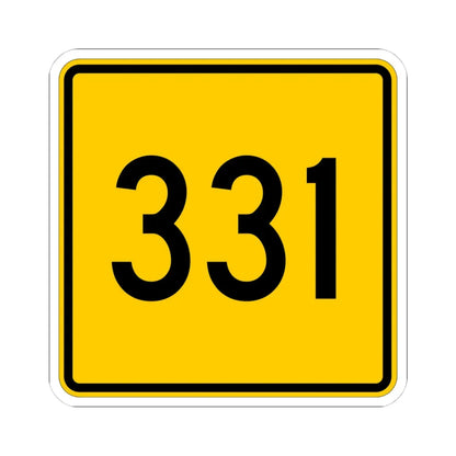 CR 331 jct yellow (Ohio) (Road Sign) STICKER Vinyl Kiss-Cut Decal 4 Inch White - The Sticker Space