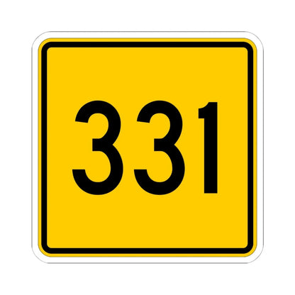 CR 331 jct yellow (Ohio) (Road Sign) STICKER Vinyl Kiss-Cut Decal 6 Inch White - The Sticker Space