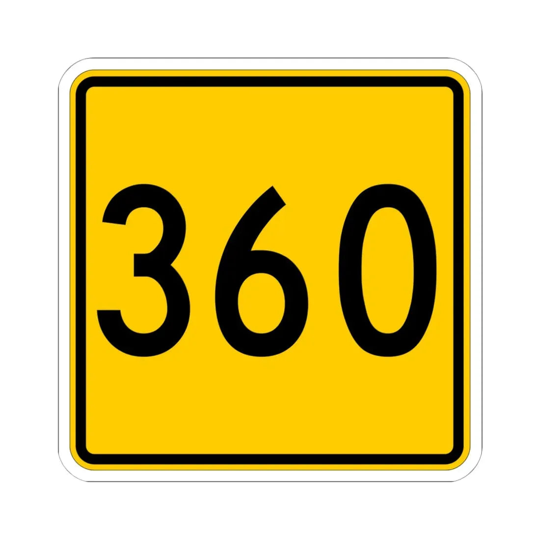 CR 360 jct yellow (Ohio) (Road Sign) STICKER Vinyl Kiss-Cut Decal 6 Inch White - The Sticker Space