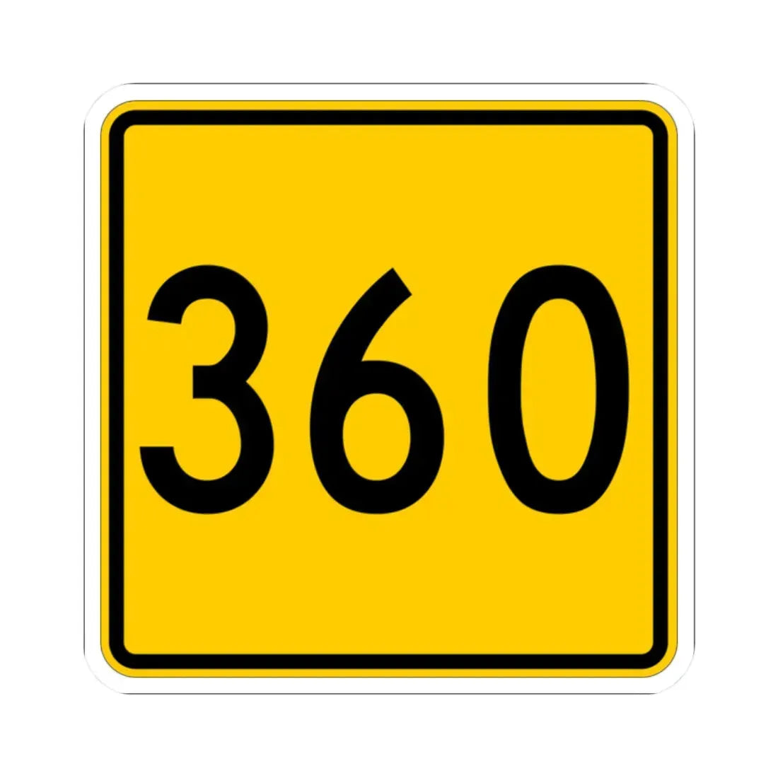 CR 360 jct yellow (Ohio) (Road Sign) STICKER Vinyl Kiss-Cut Decal - The Sticker Space