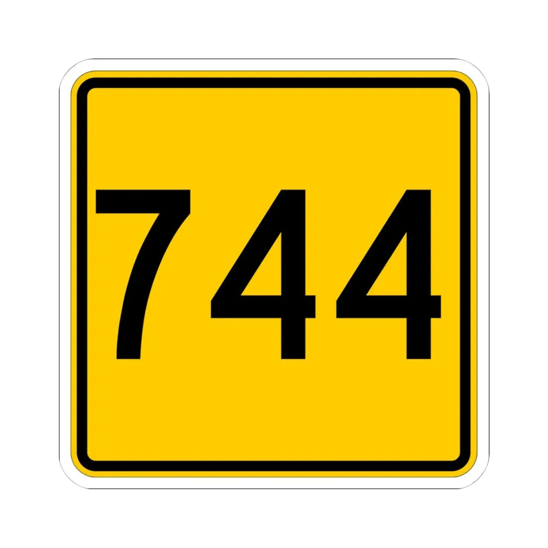 CR 744 jct yellow (Ohio) (Road Sign) STICKER Vinyl Kiss-Cut Decal 4 Inch White - The Sticker Space